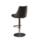 Swivel Bar Stool Metal Frame Quilted Back In Eco Leather Self Piped