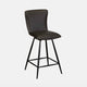 Swivel Bar Stool In Dark Grey PU