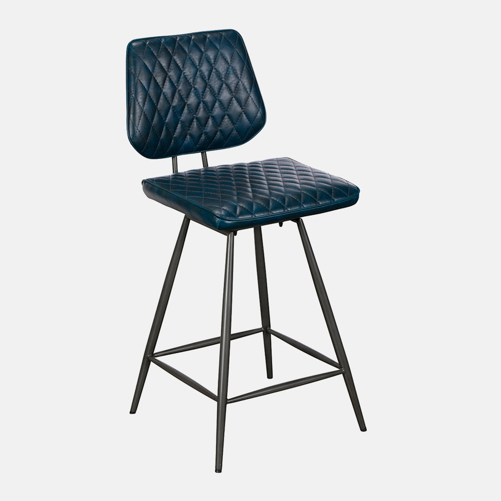 Bar Stool In Dark Blue PU