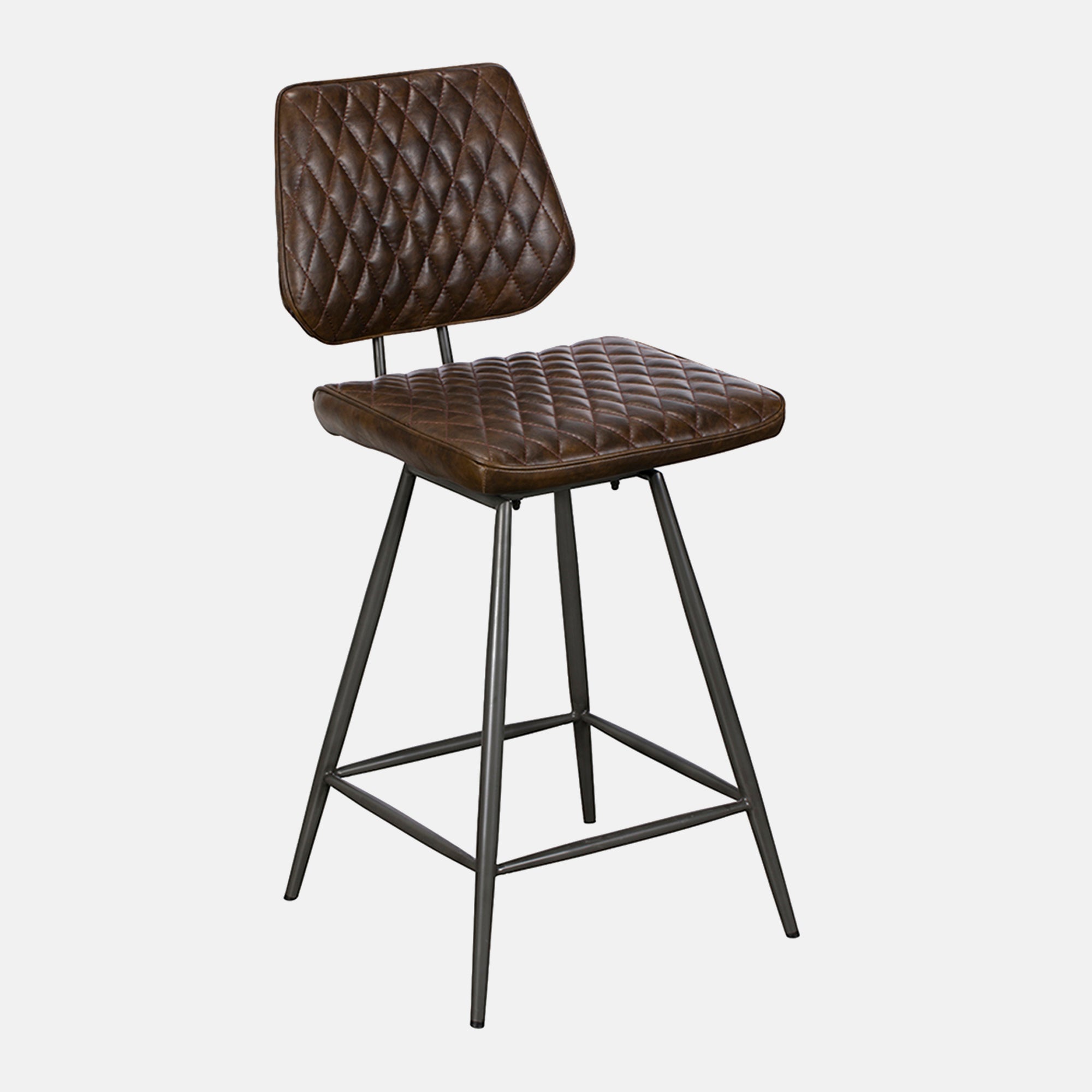 Bar Stool In Dark Brown PU Leather