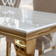 Dubai - 120cm Dining Table With Cream Marble Top