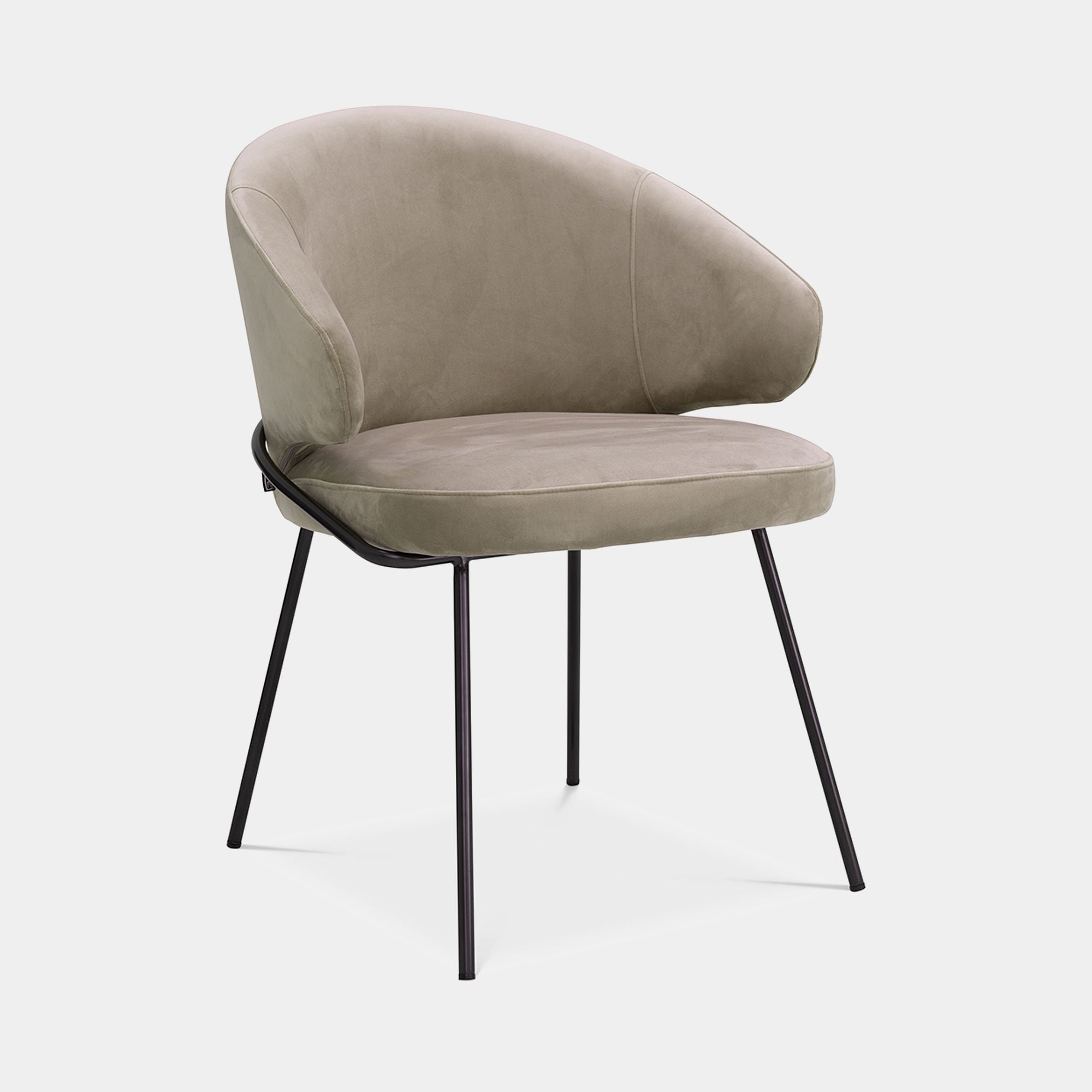Eichholtz Kinley - Dining Chair S54avona Greige Velvet Bronze Legs