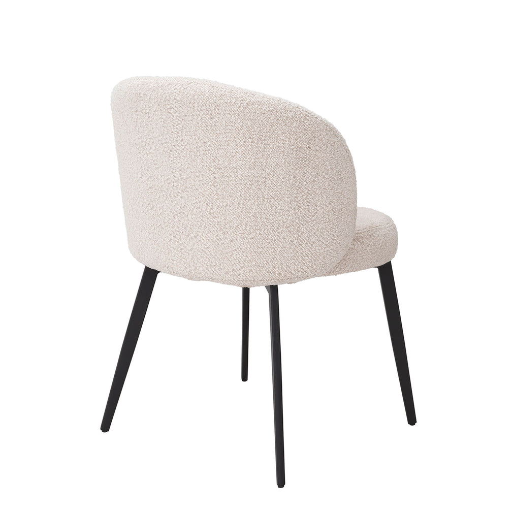 Set Of 2 Dining Chairs Boucle Cream