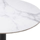 80cm Round Dining Table White Ceramic Marble Top Black/Brushed Brass Finish