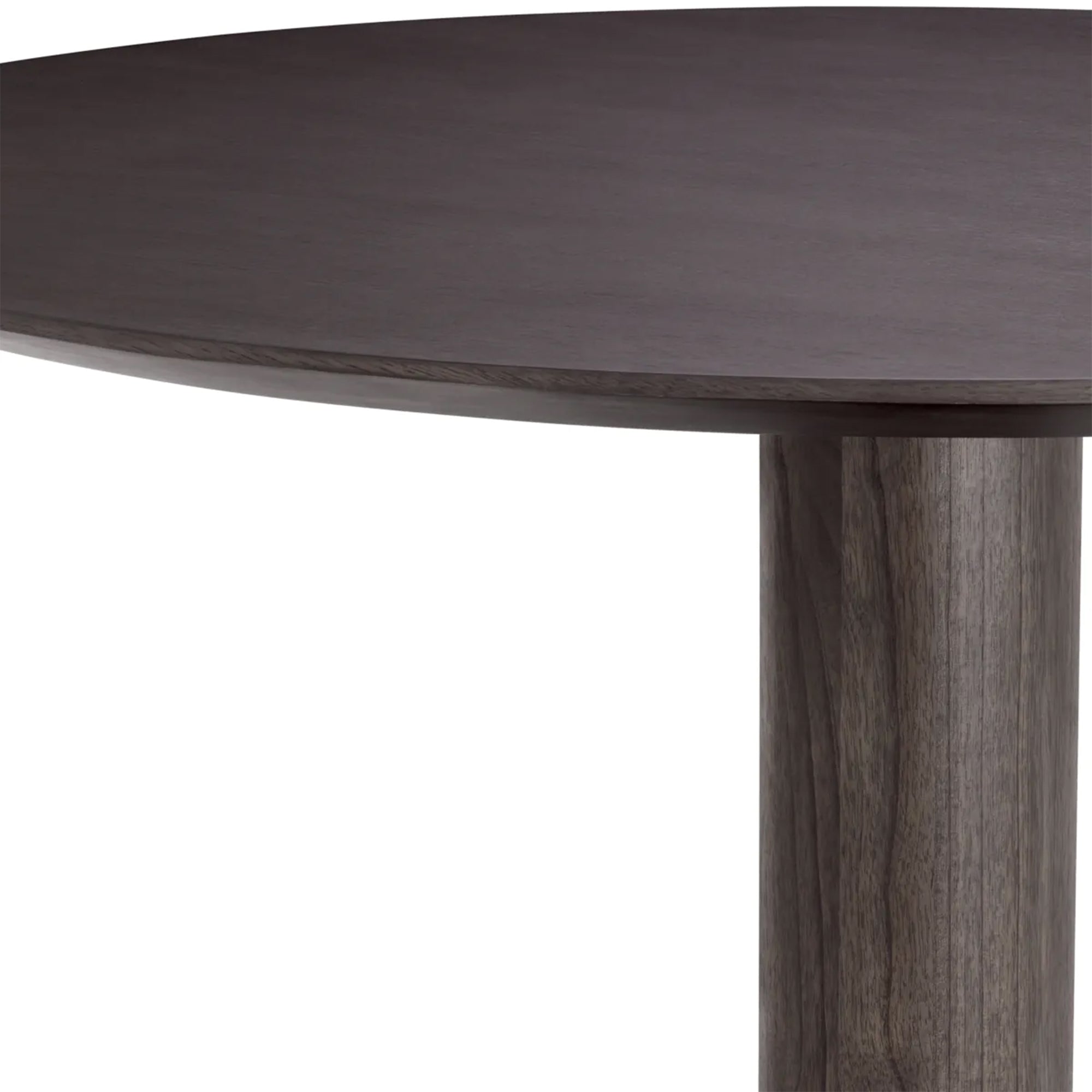 132cm Round Dining Table - Mocha Oak Veneer/Brushed Brass