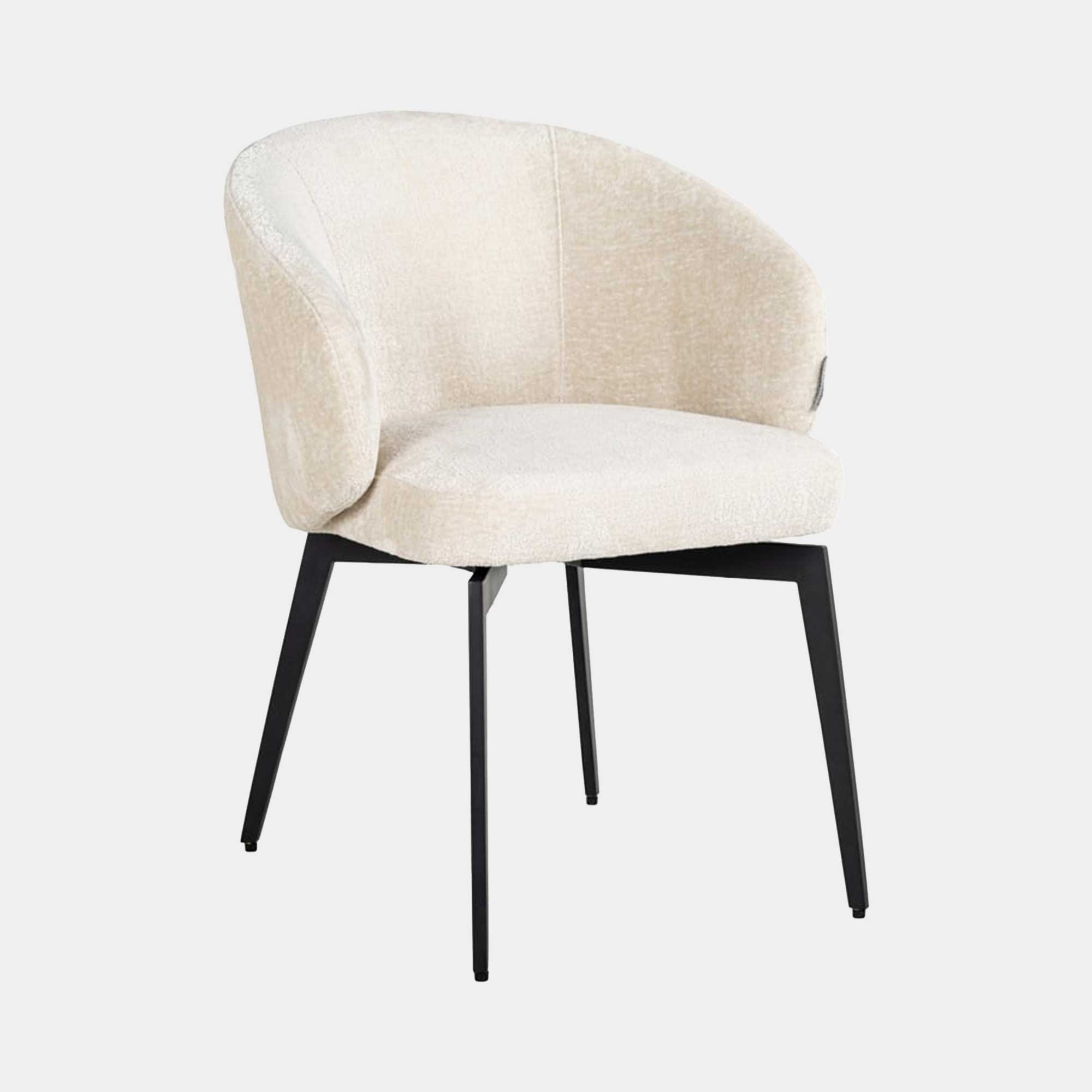 Elsie - Dining Chair In White Chenille