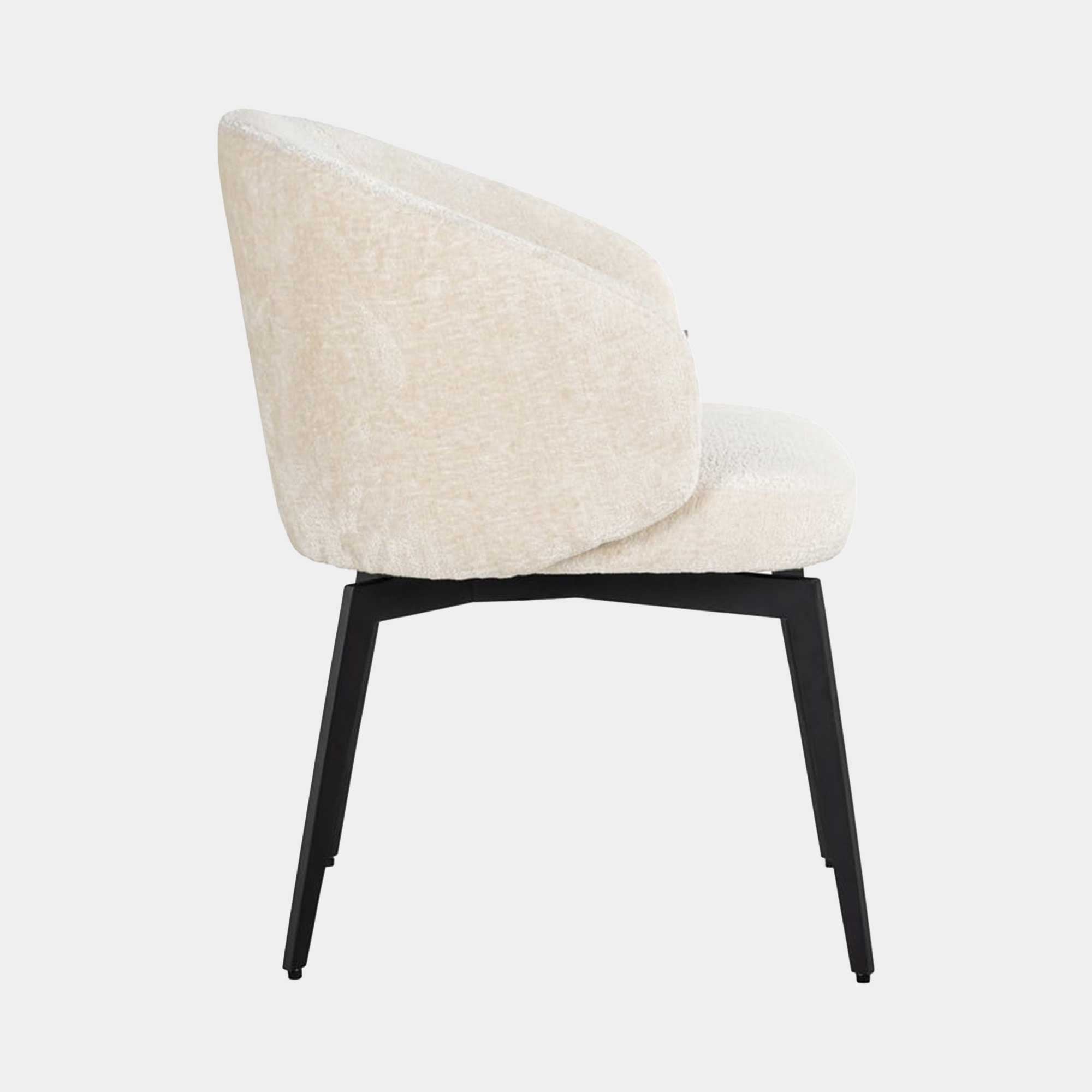 Elsie - Dining Chair In White Chenille