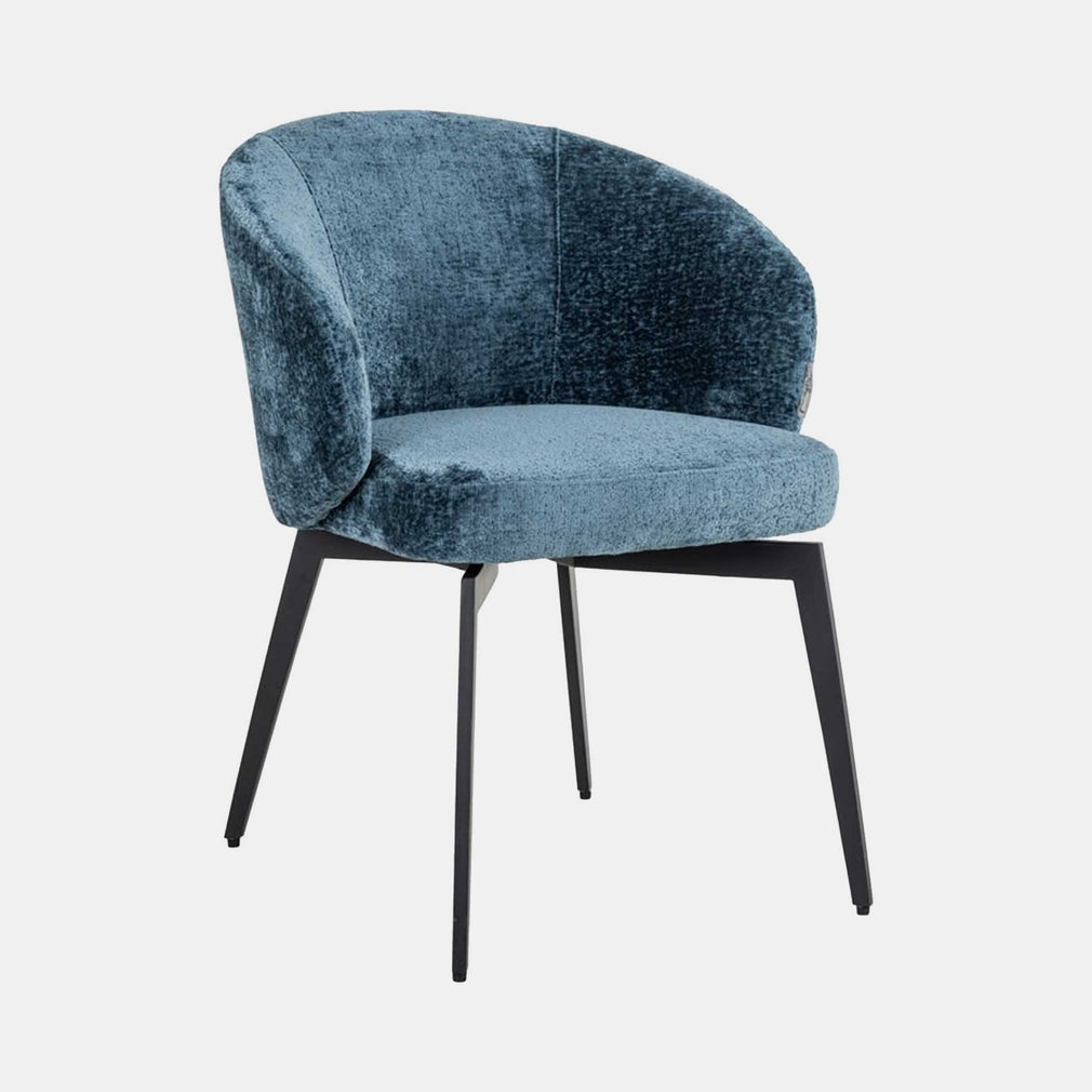 Elsie - Dining Chair In Blue Chenille