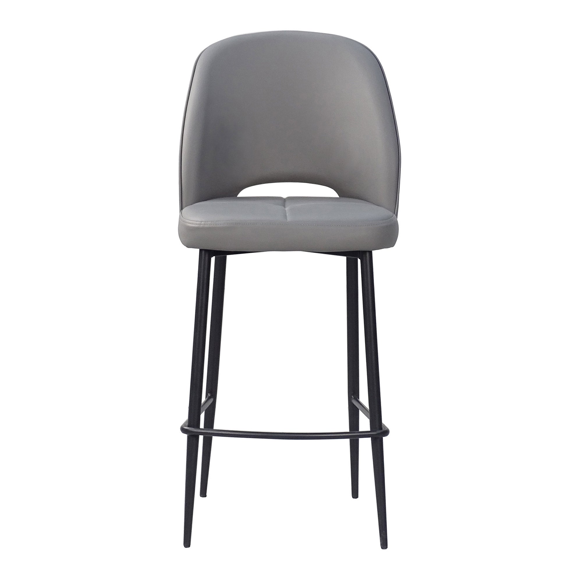 Finley - Bar Stool In PU Leather Dark Grey