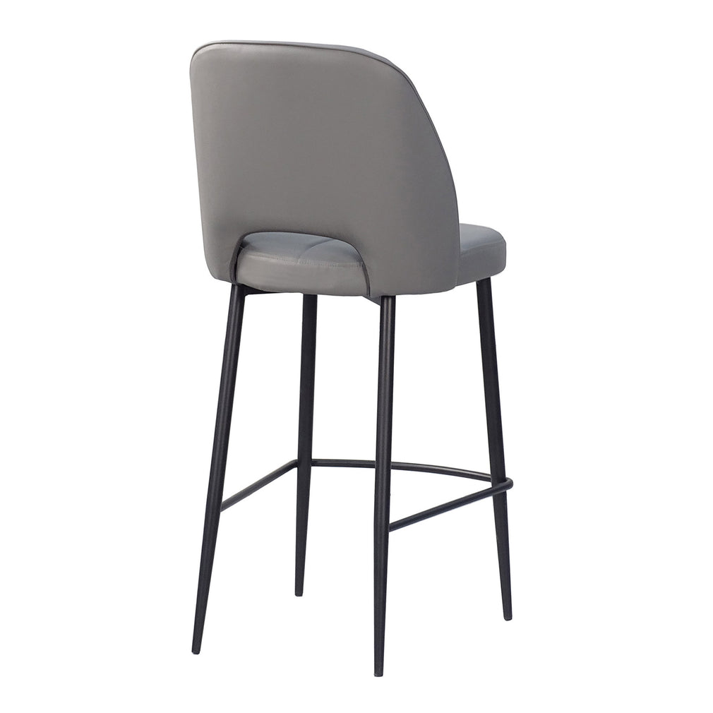 Finley - Bar Stool In PU Leather Dark Grey