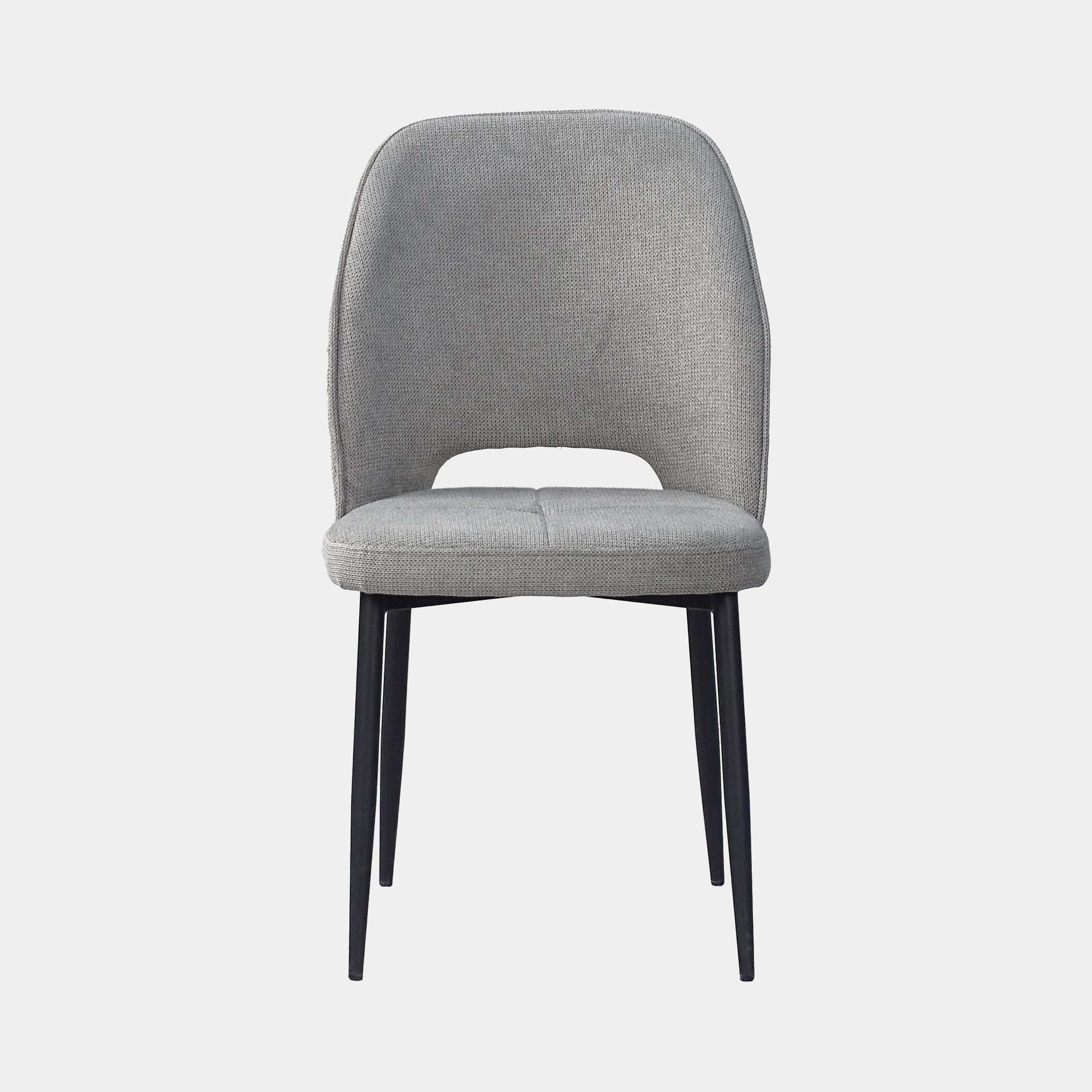 Finn - Dining Chair in Fabric With Black Powder Coated Legs Grey