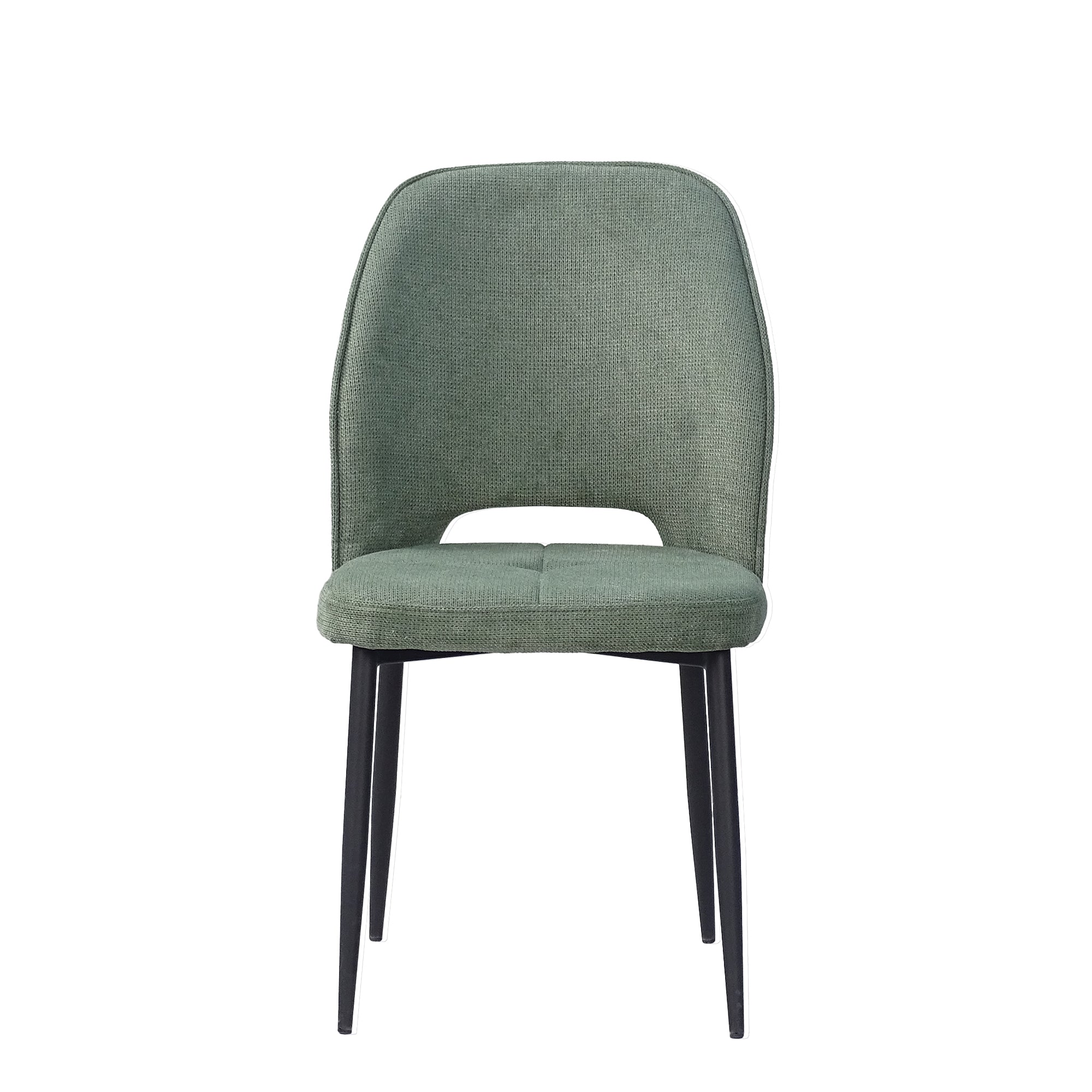 Finn - Dining Chair in Fabric With Black Powder Coated Legs Green