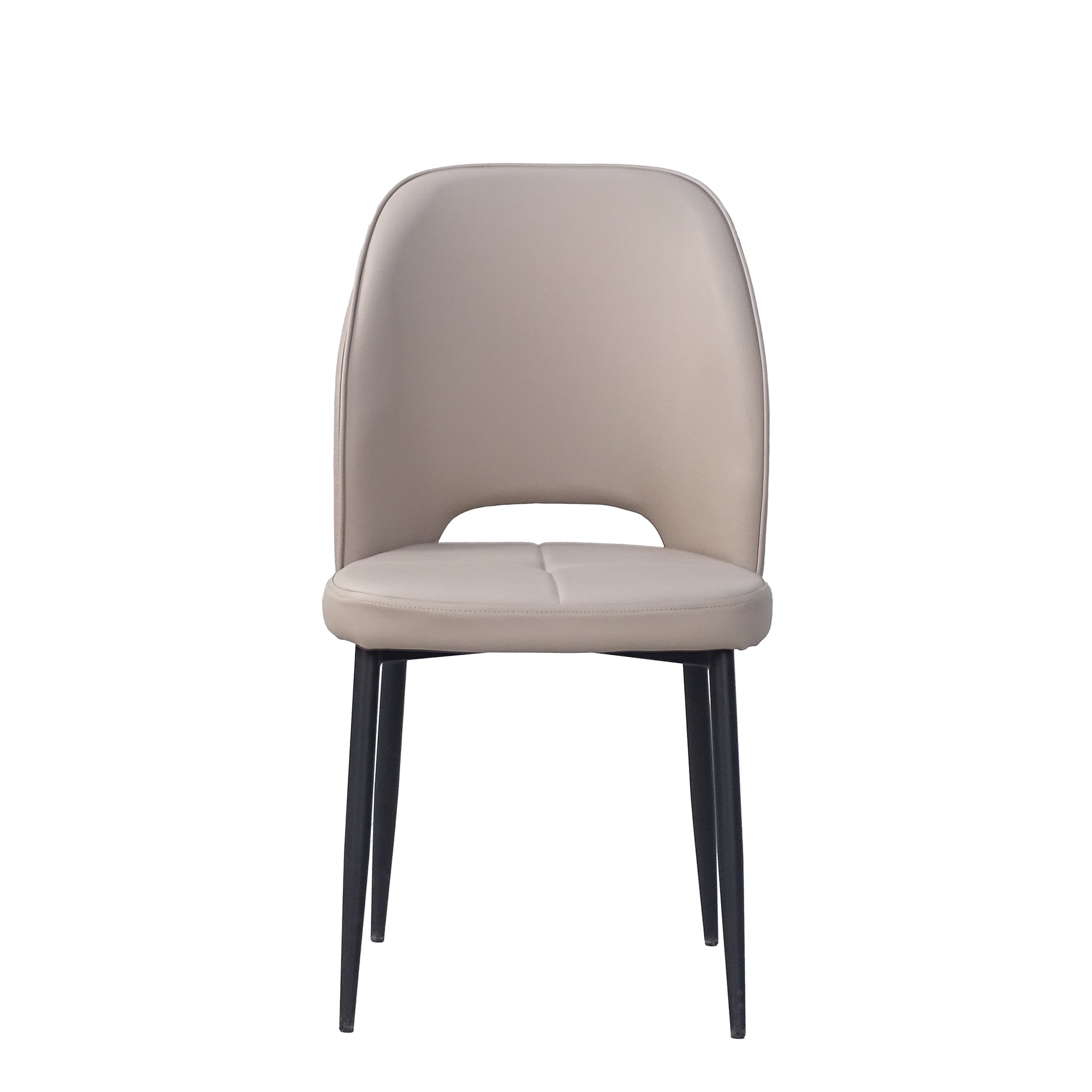 Finn - Dining Chair in PU With Black Powder Coated Legs Taupe