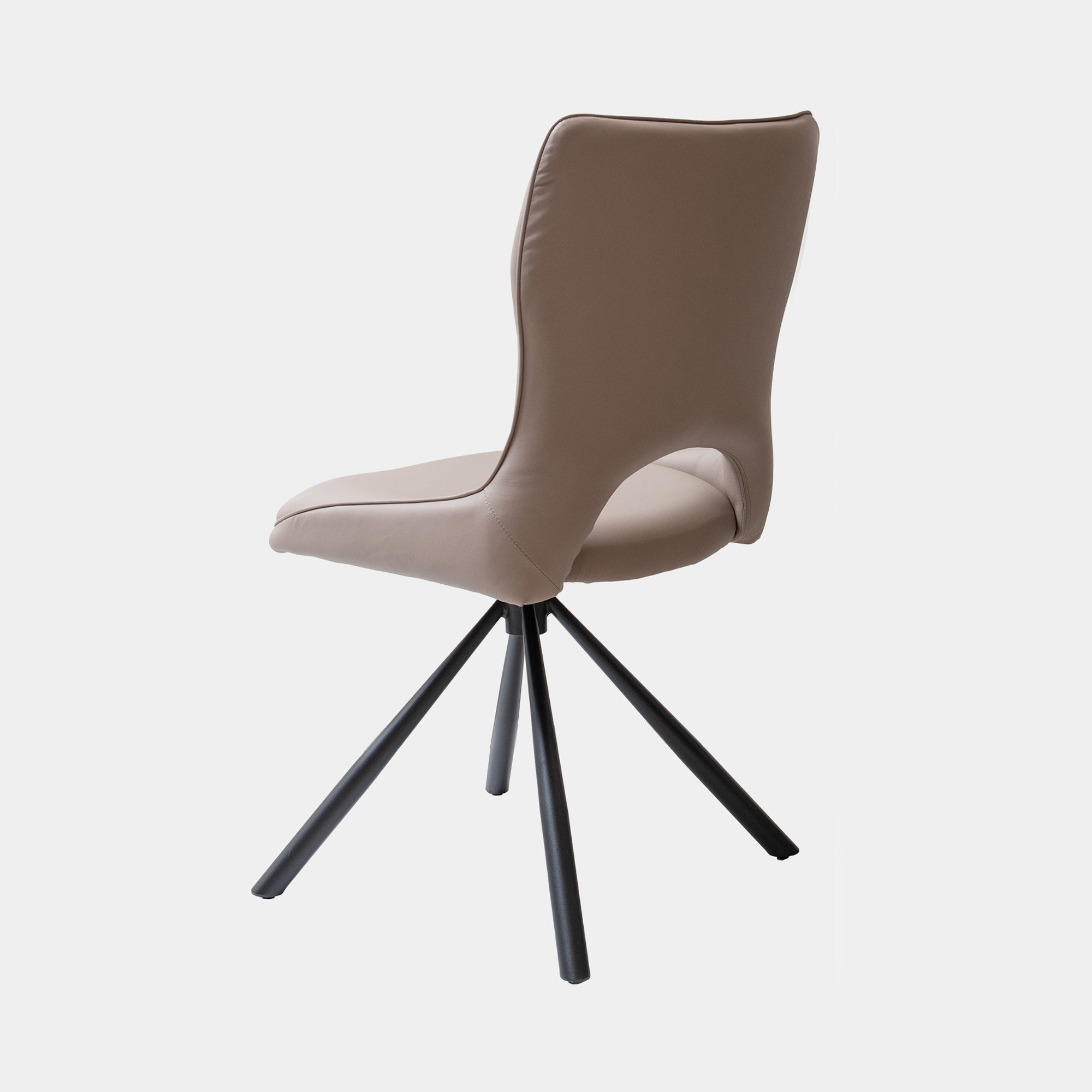 Swivel Dining Chair In Taupe PU