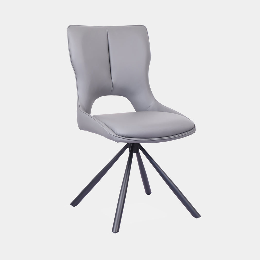 Grigio - Swivel Dining Chair In Dark Grey PU