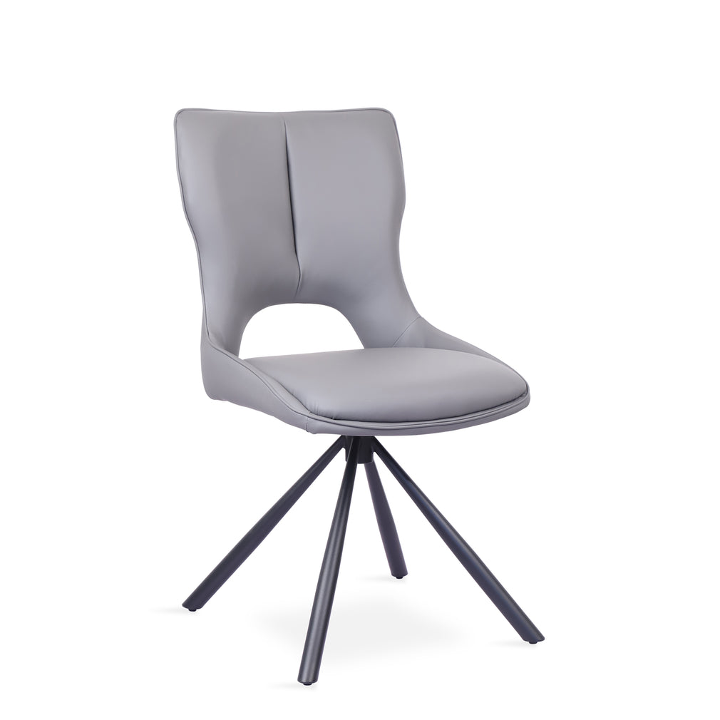 Grigio - Swivel Dining Chair In Dark Grey PU