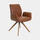 Armchair With E01 Oiled Oak  'C' Leg In 376 Light Cognac Leather