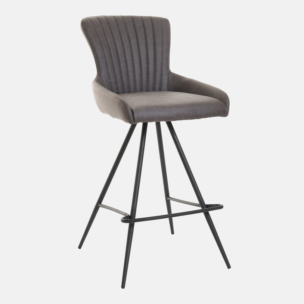 Counter-Swivel Stool In Dark Grey Fabric (Assembly Required)