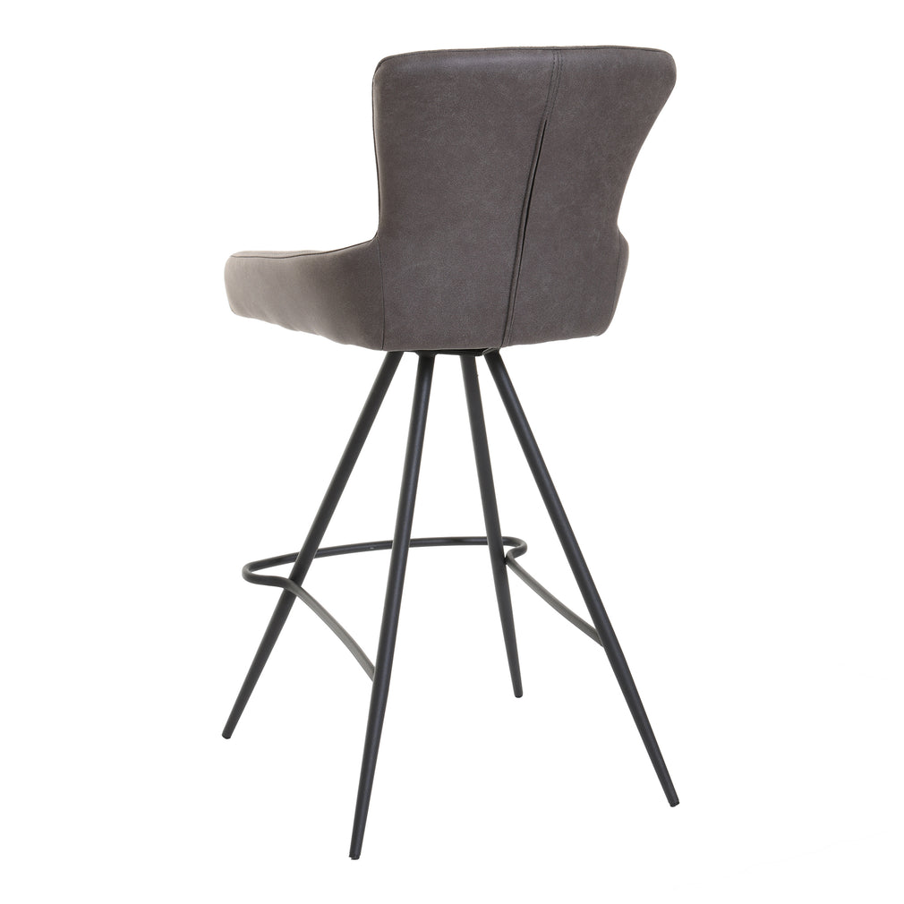 Counter-Swivel Stool In Dark Grey Fabric (Assembly Required)