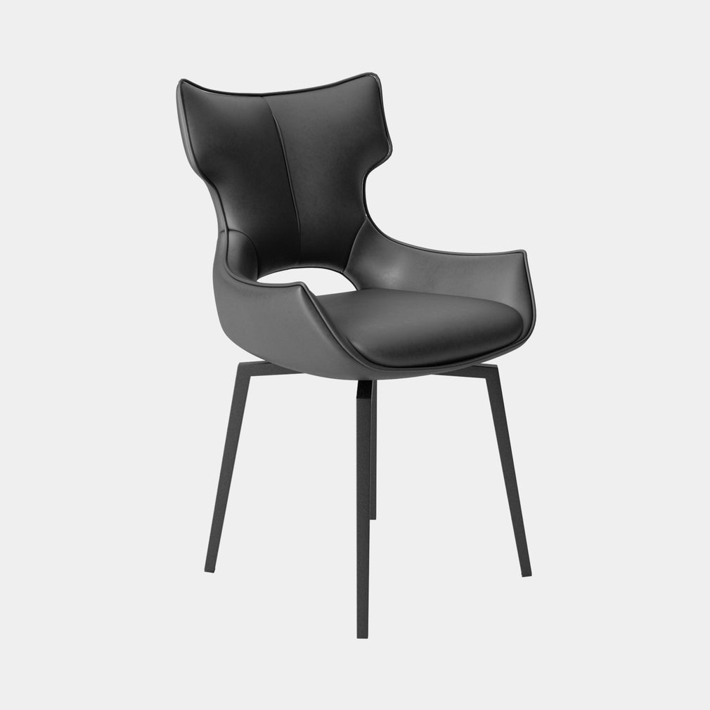 Swivel Dining Chair In Grey PU