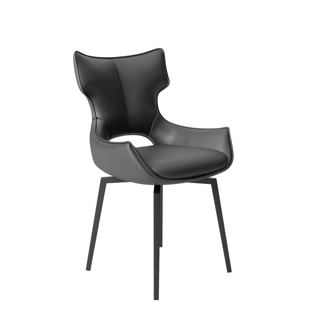 Swivel Dining Chair In Grey PU