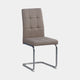 Lucas - Cantilever Dining Chair In PU With Chrome Base Taupe