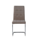 Lucas - Cantilever Dining Chair In PU With Chrome Base Taupe