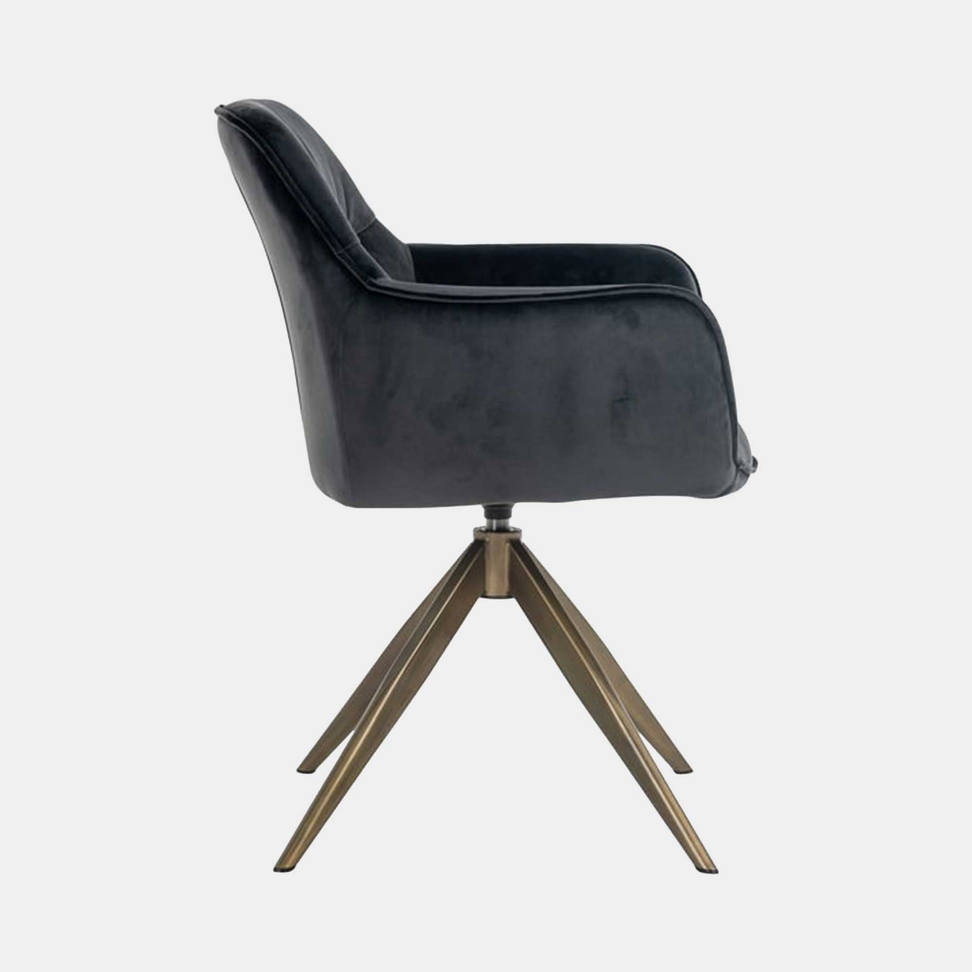 Mila - Dining Chair In Antraciet Velvet