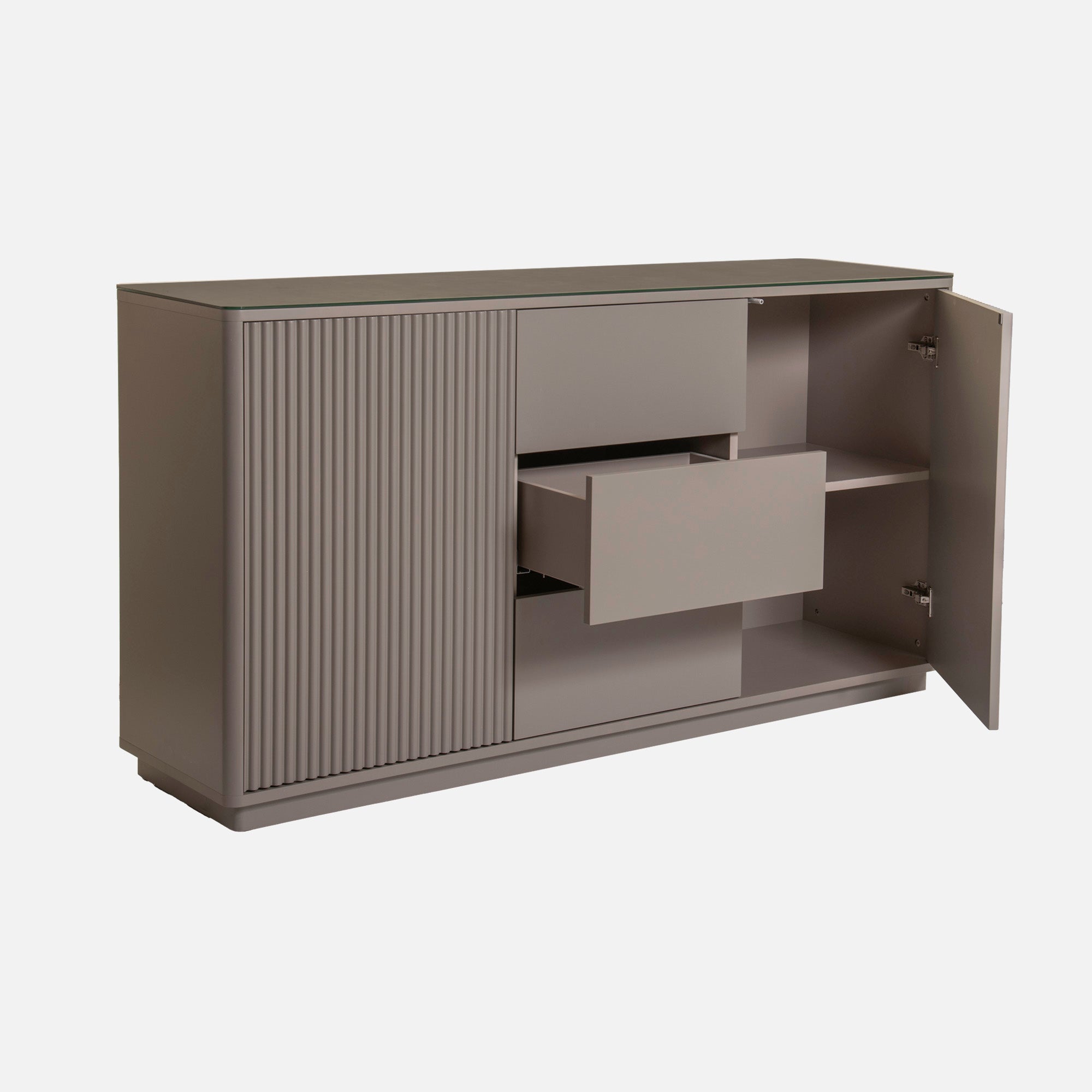 Otello - Sideboard In Beige With Taupe Ceramic Top