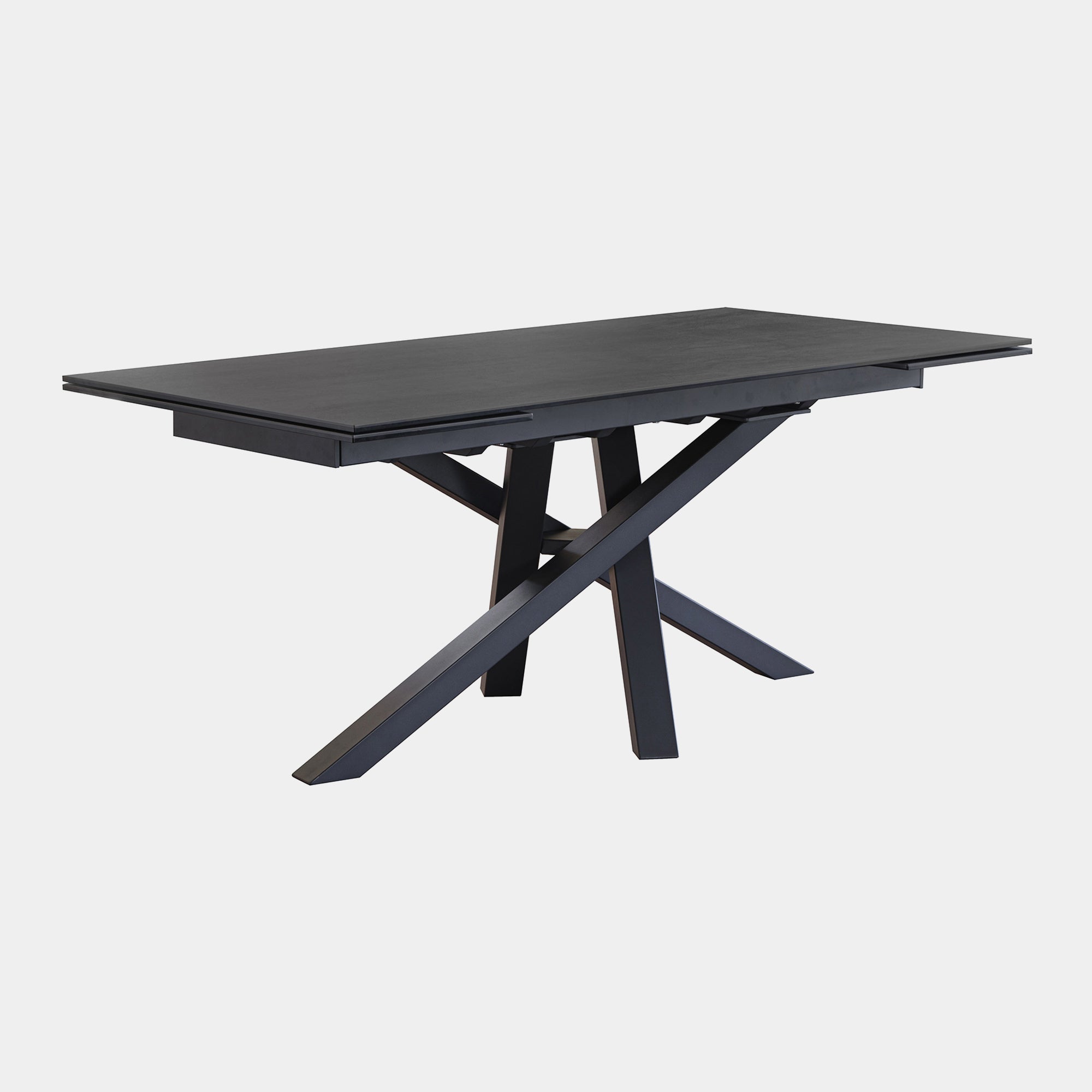 180cm Ext Spider Base Dining Table Dark Grey Ceramic