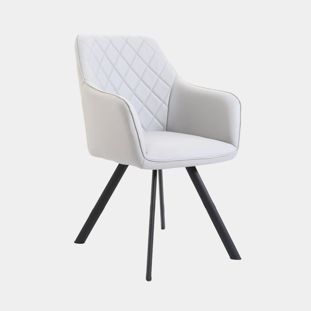 Pietro - Carver Dining Chair PU Light Grey