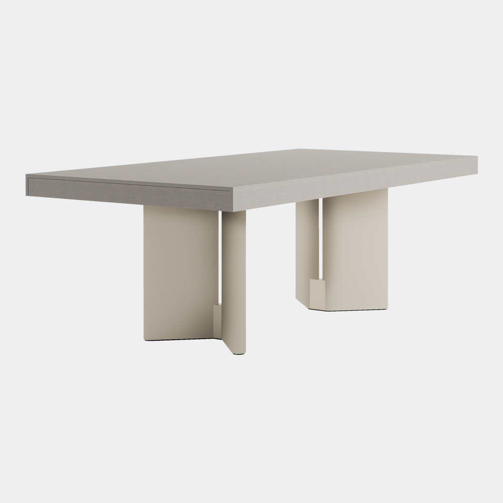 Porto - 180cm Rectangular Extending Dining Table With Oak Top/Matt Lacquer Base