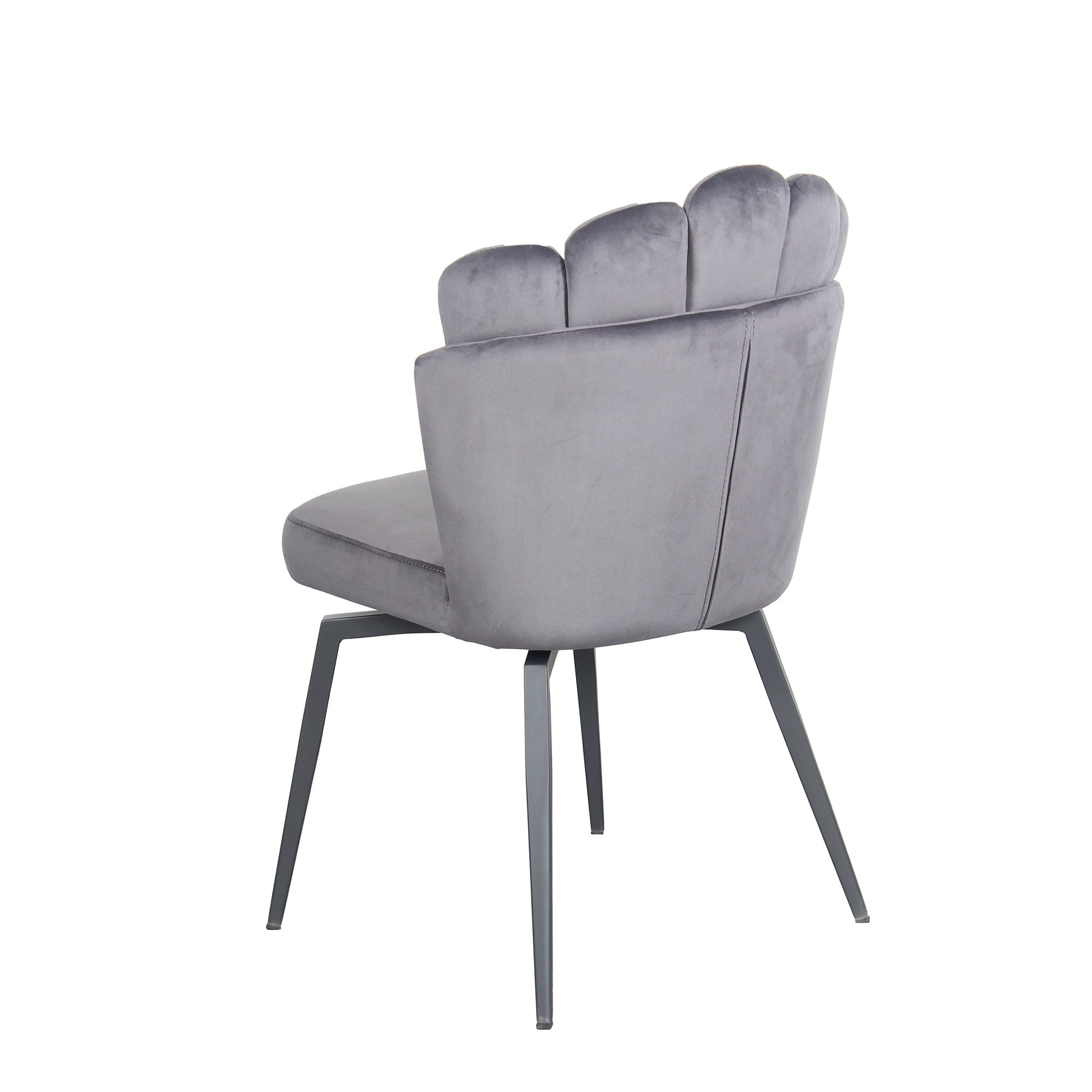 Roberto - Swivel Dining Chair In Grey Velvet