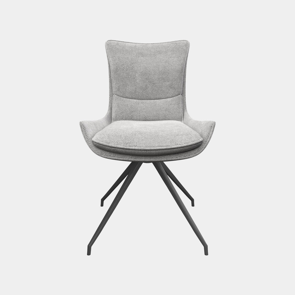 Riley - Swivel Dining Chair In Fabric Light Grey