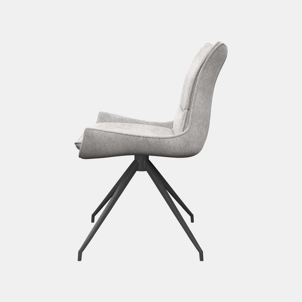 Riley - Swivel Dining Chair In Fabric Light Grey