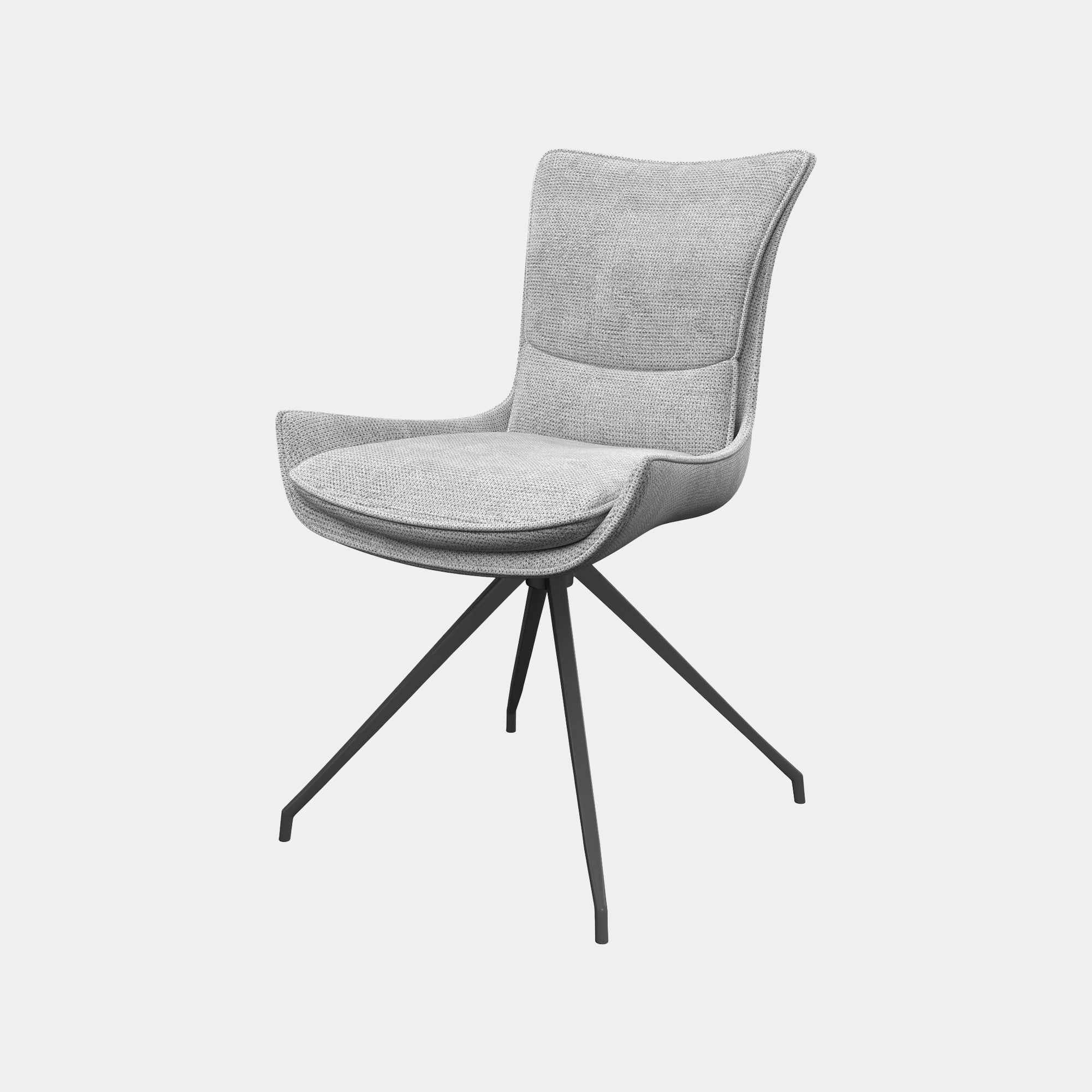 Riley - Swivel Dining Chair In Fabric Light Grey