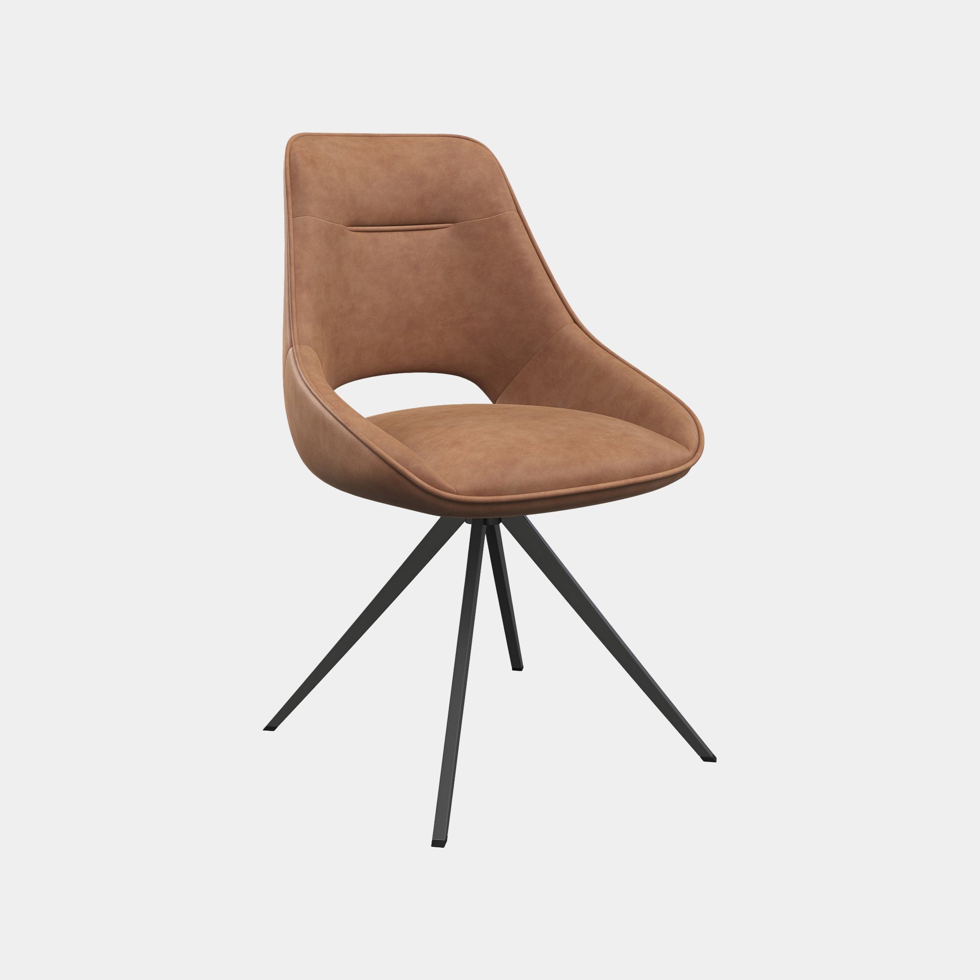 Matera - Swivel Dining Chair In PU Tan