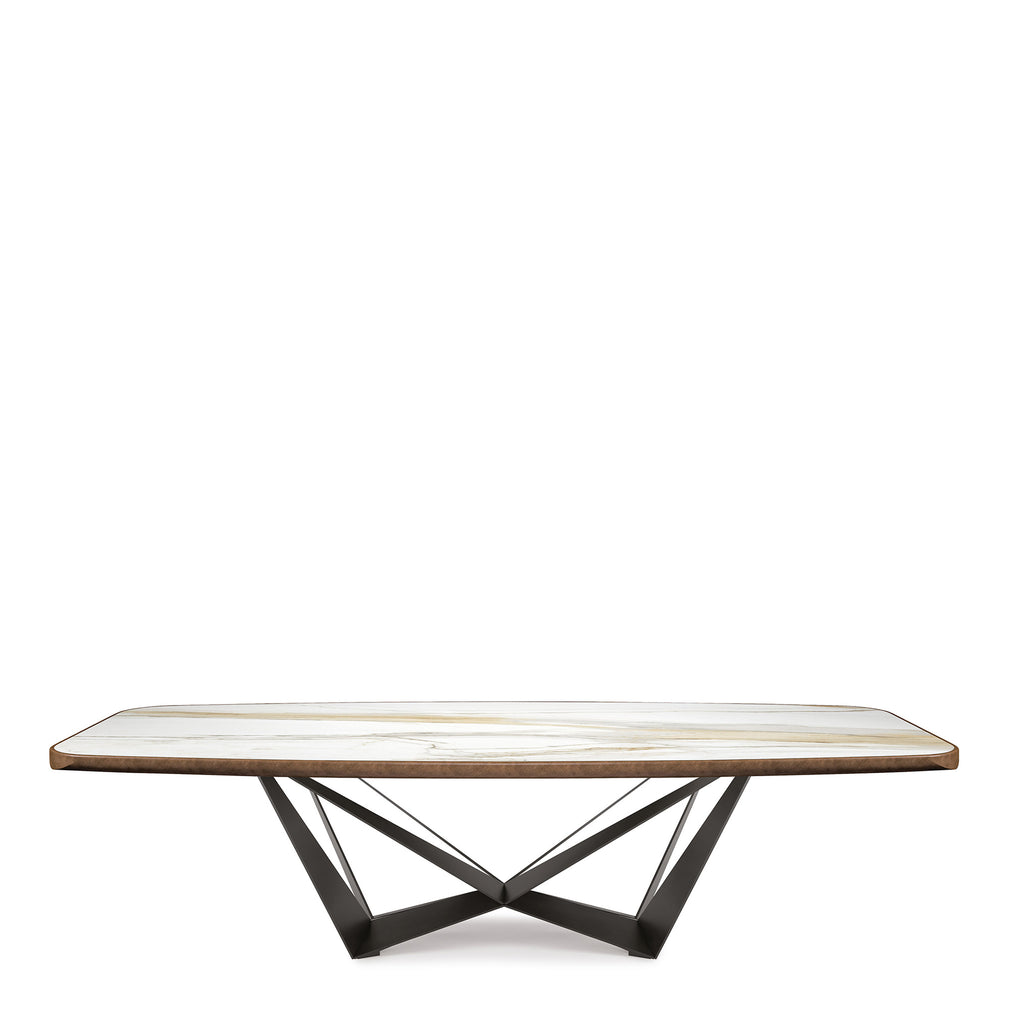 200cm x 120cm Table Brushed Bronze Rounded Profile With Graphite GFM69 Base