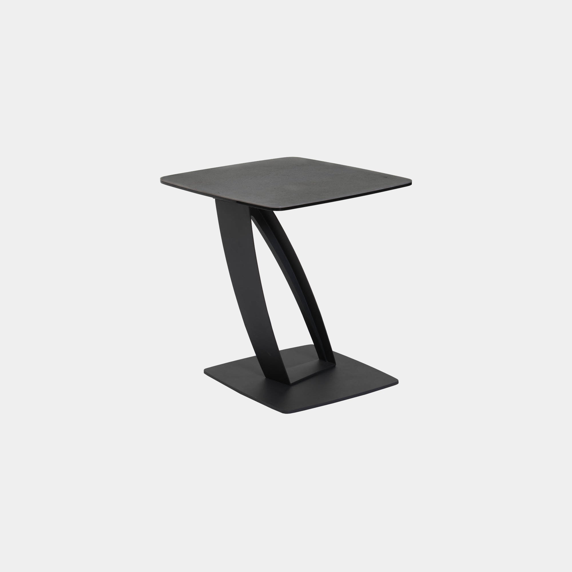 Swan - 50cm Side Table With Dark Grey Ceramic Top