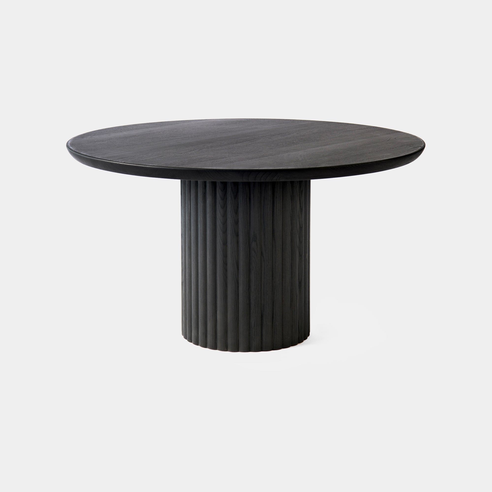 48cm Round Coffee Table With Ribbed Column Leg