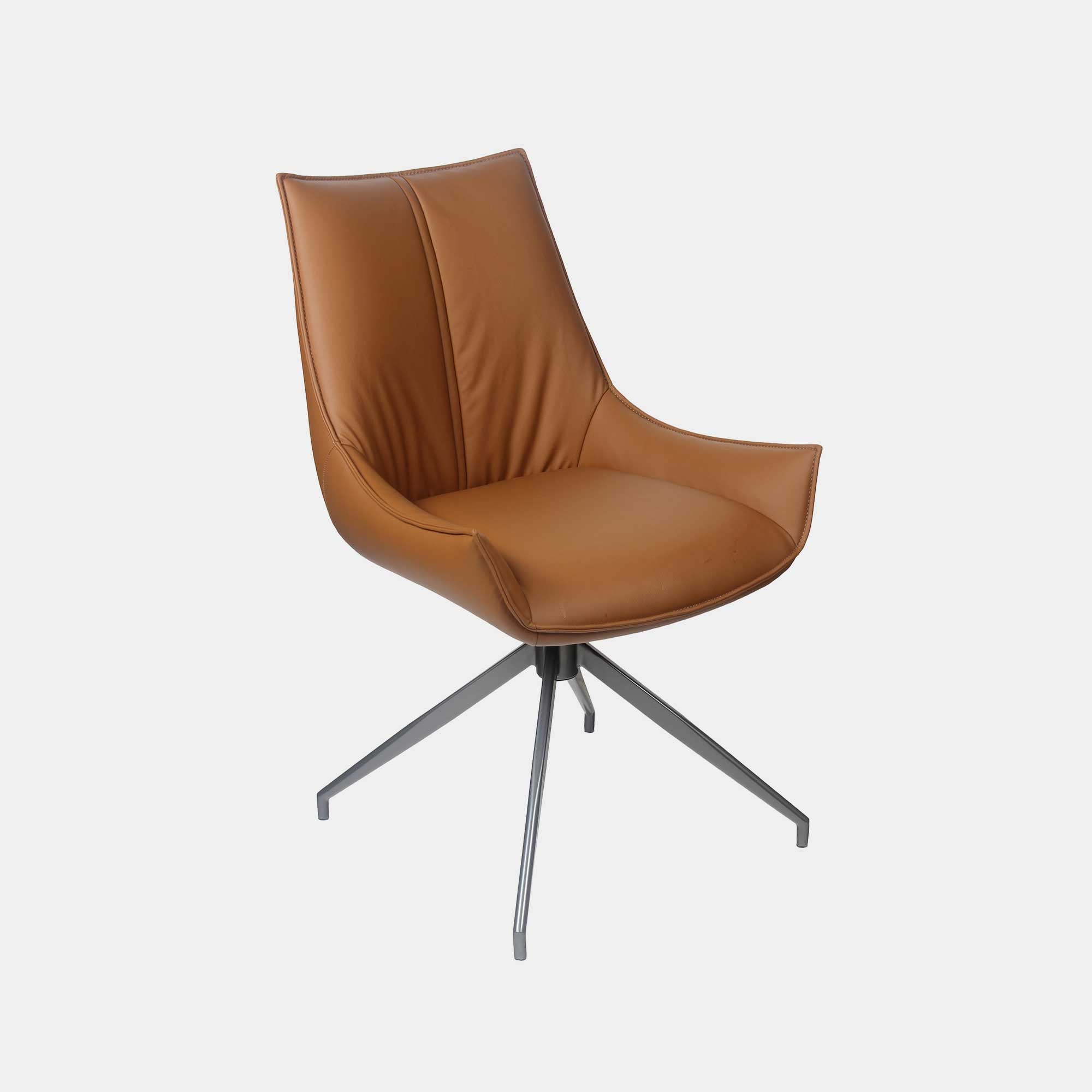 Torres - Swivel Dining Chair In PU Tan