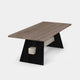 220cm x 100cm Dining Table Straight Edge Beam Leg In Rustic Oak