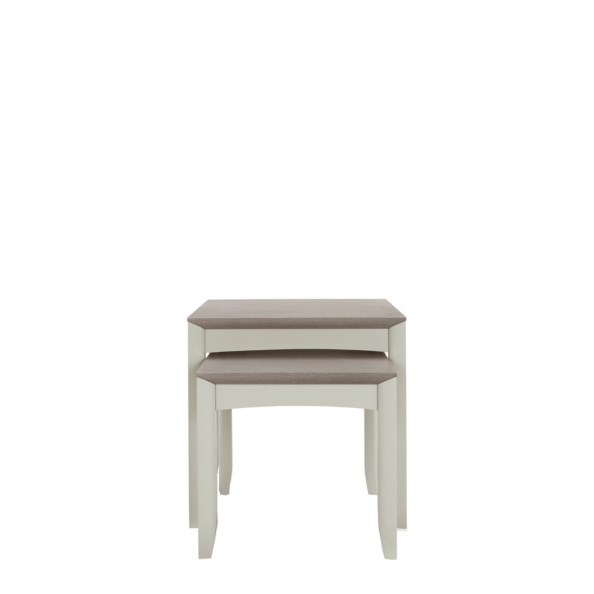 Nest Of Lamp Tables In Grey Washed Oak With Soft Grey Finish (Assembly Required)