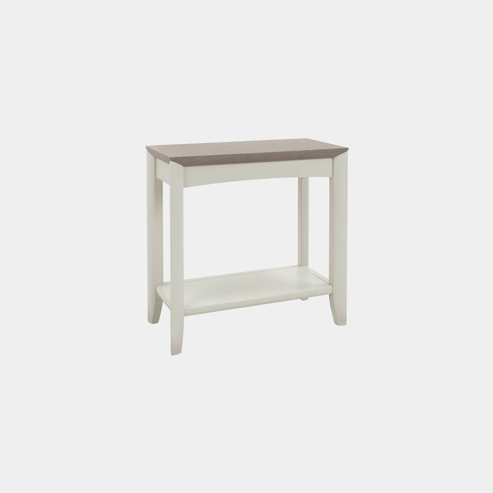 Side Table In Grey Washed Oak With Soft Grey Finish (Assembly Required)