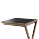 Eichholtz Cross - Side Table In Vintage Brass Finish Black Glass Top