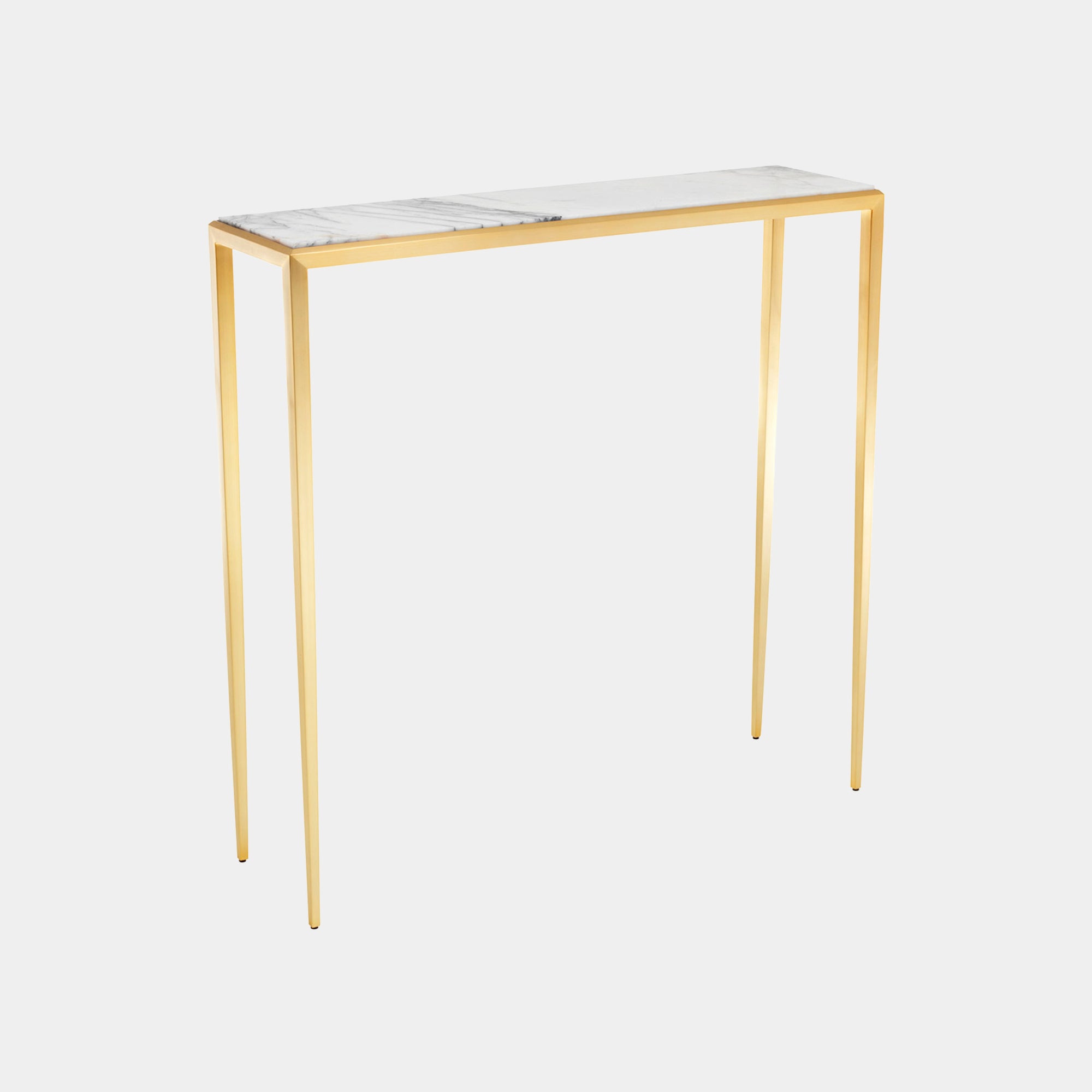 Henley - Console Table Gold Finish - Bianco Lilac Marble