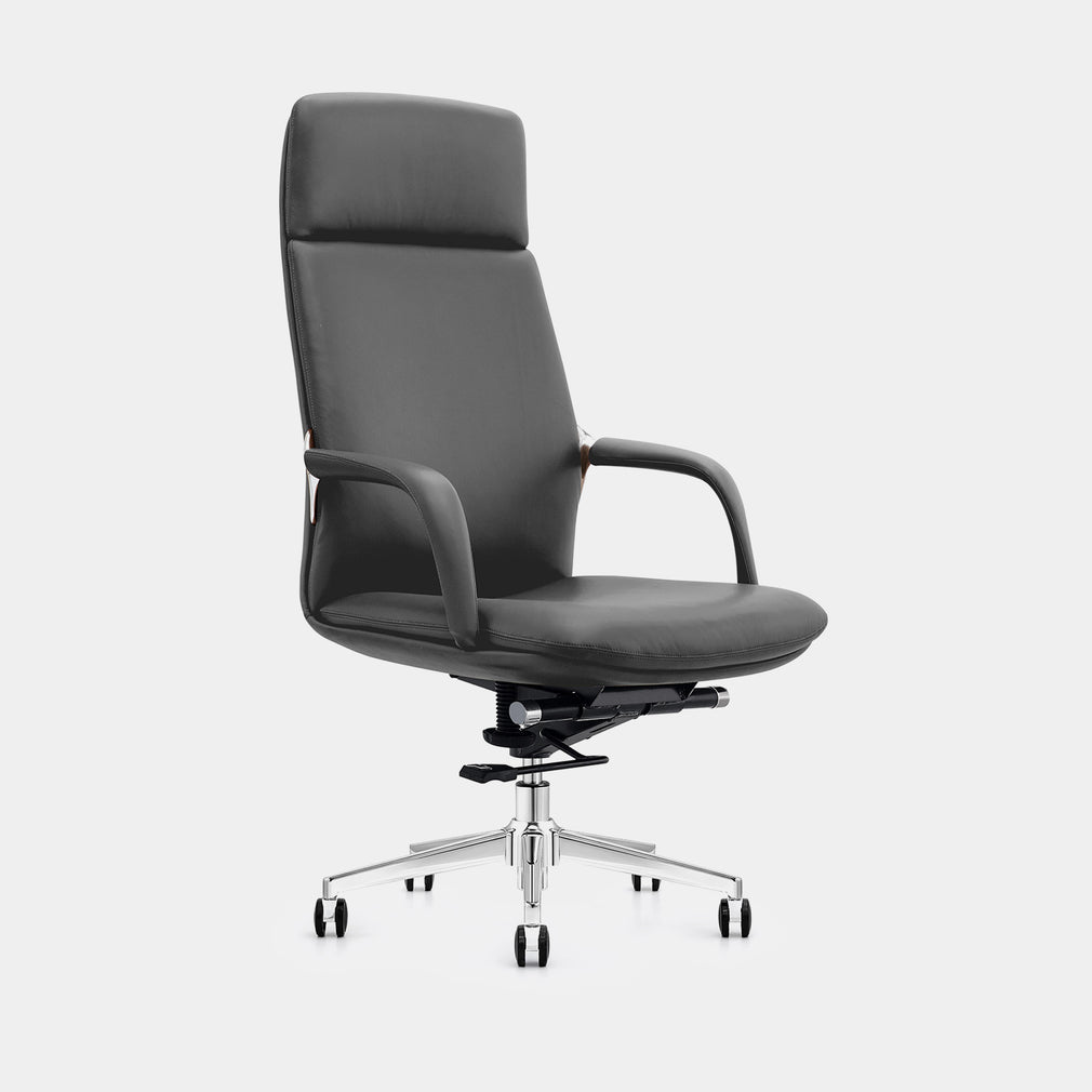 Gas Lift Office Chair In Carbon Grey PU (Assembly Required)