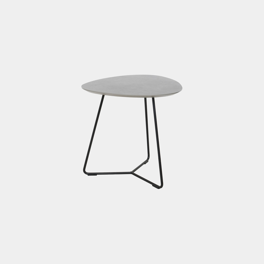 58x55cm End Table In Alu Grey 0026GA Black Frame