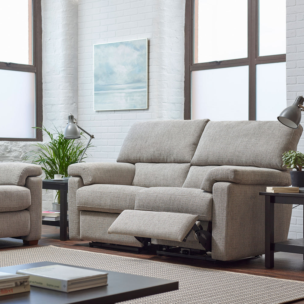 Crafton - Cuddler Sofa Power Recliner In Fabric