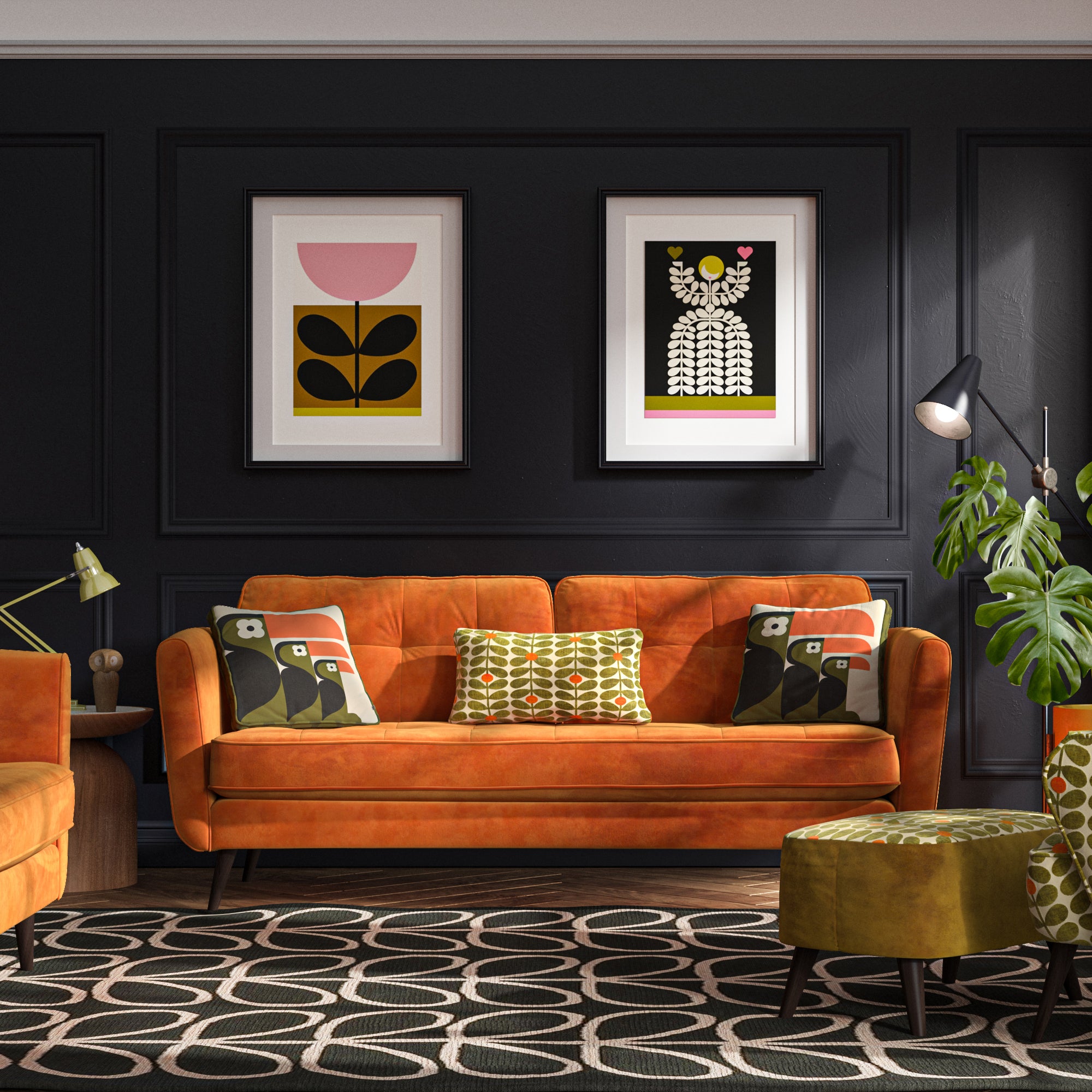 Orla Kiely Ivy - Small Sofa In Fabric Grade B